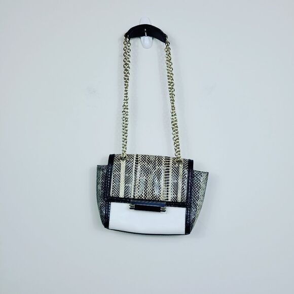DVF Mini Colorblock Cross Shoulder Bag. Black & White - Picture 1 of 14
